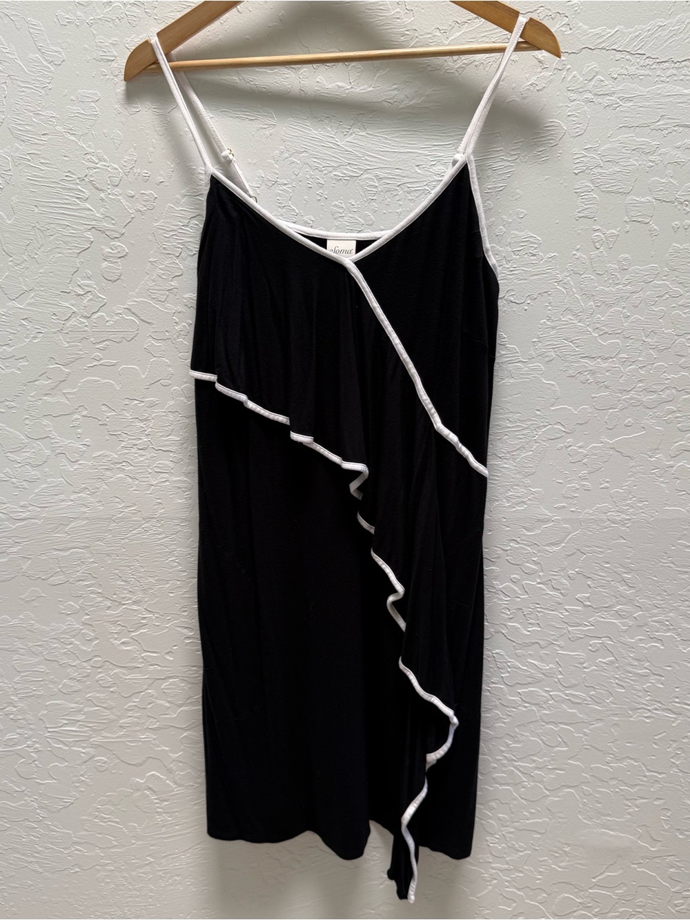 Soma Women’s Spaghetti Strap Black and White Ruffled Summer Mini Dress Size L